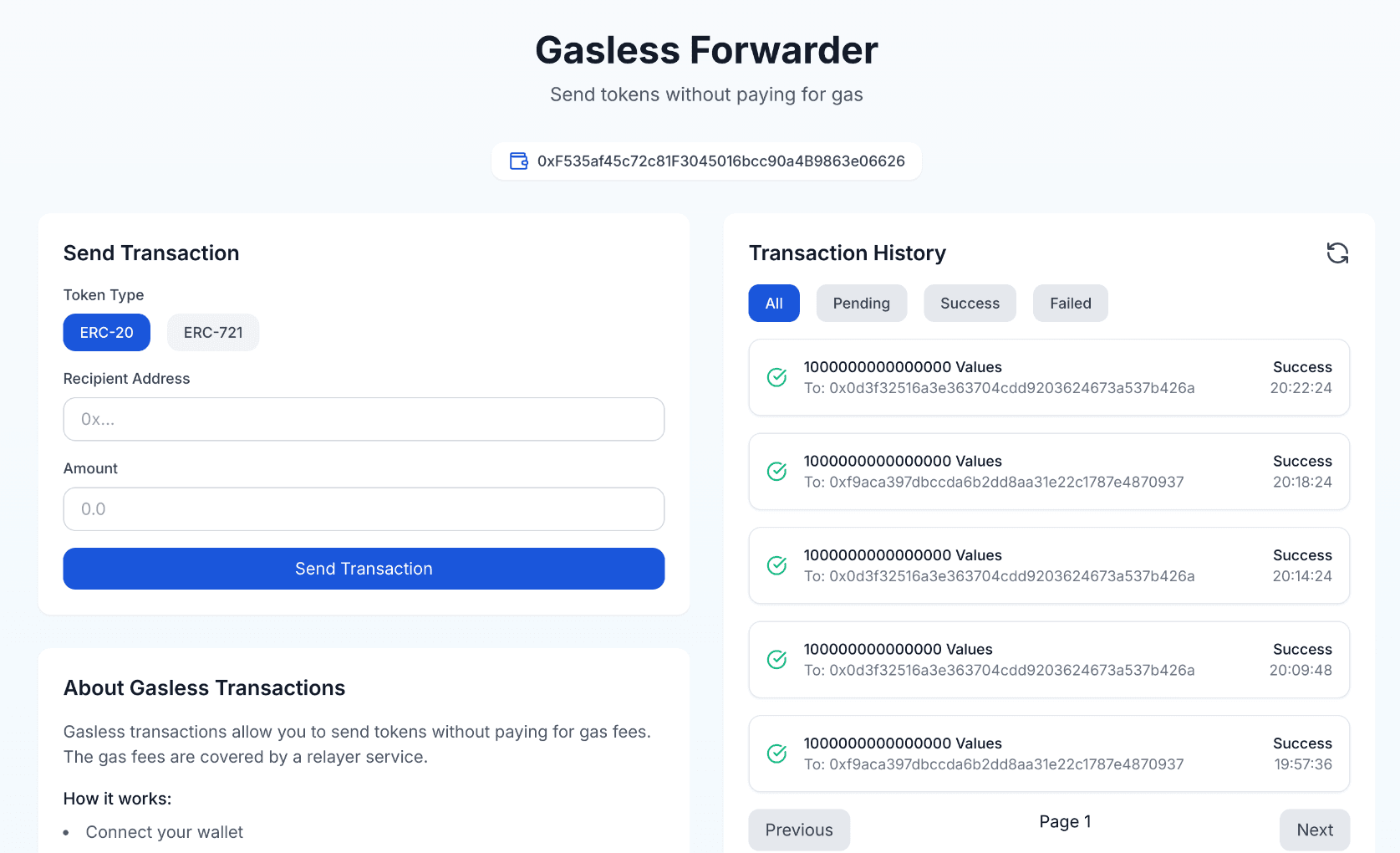 Gasless Forwarder